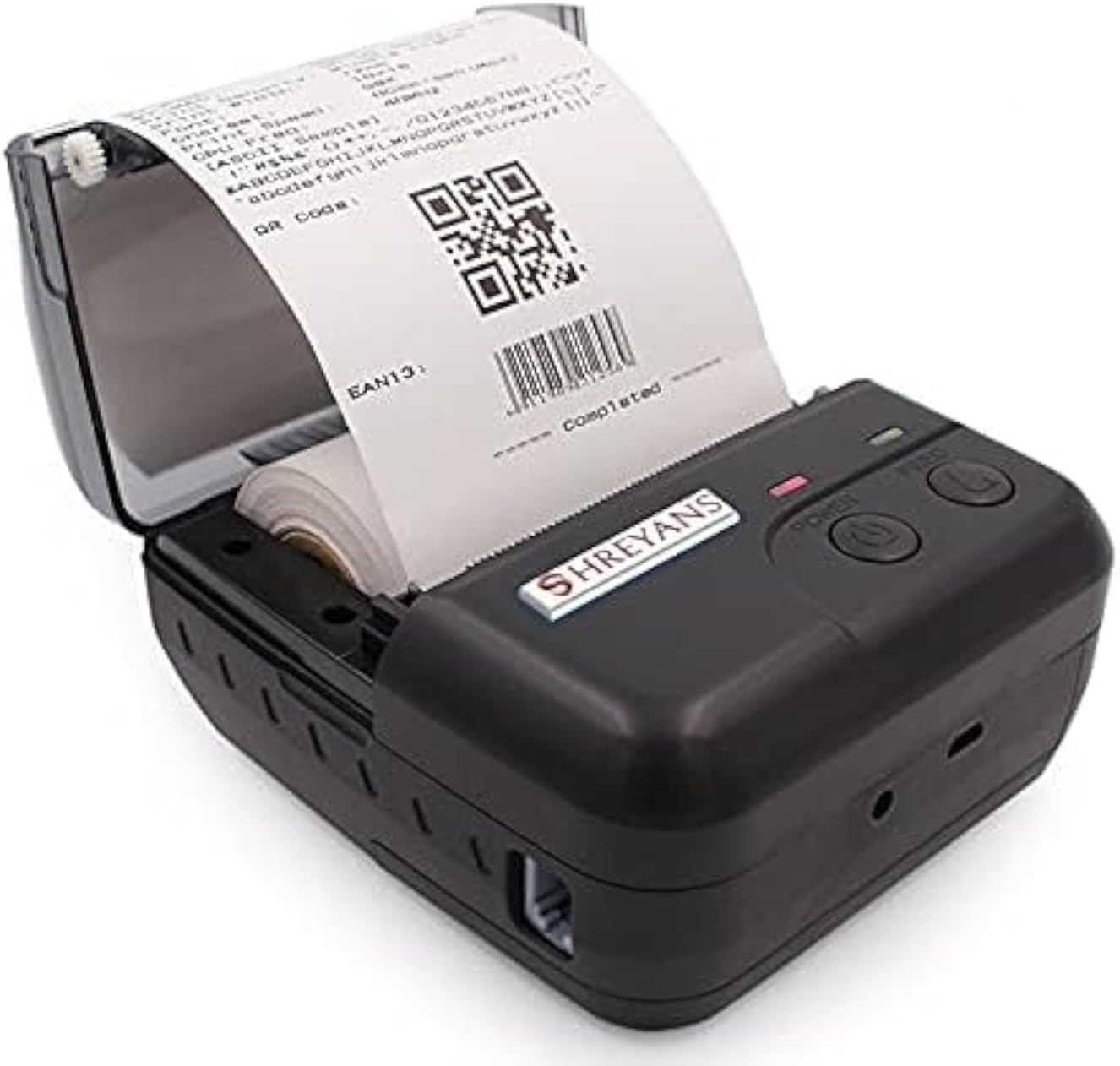 SHREYANS 80mm Thermal Receipt Printer Portable Bluetooth+USB Bill Ticket POS with Rechargeable Battery Compact Size