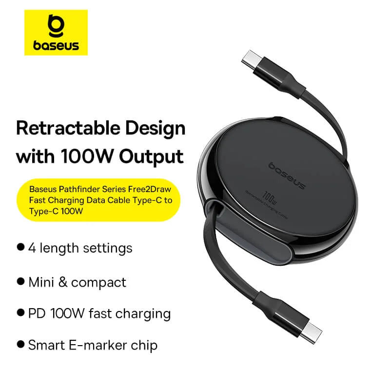 Baseus Pathfinder Series Free2Draw Fast Charging Data Cable Type-C to Type-C 100W