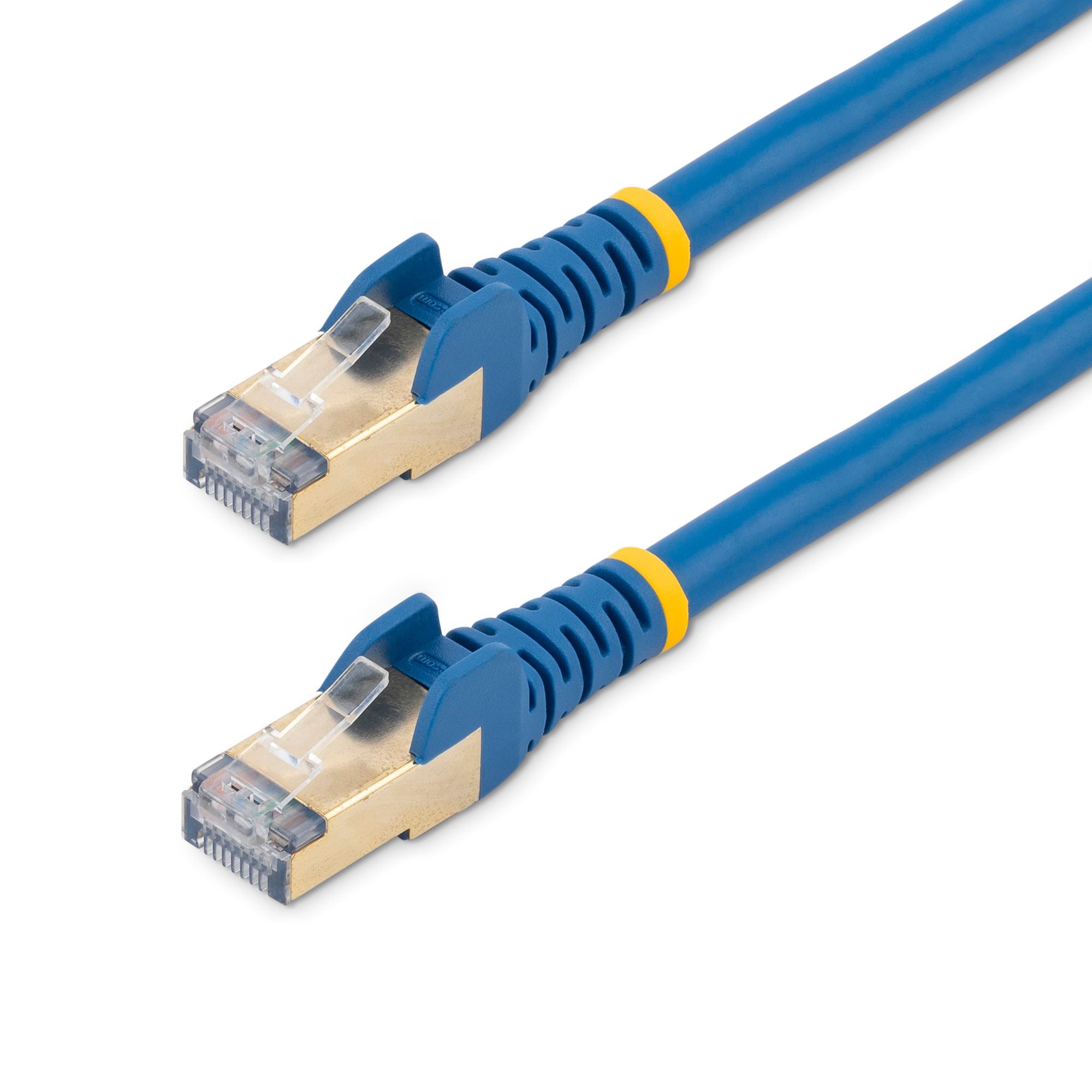 30ft CAT6a Ethernet Cable - 10 Gigabit Shielded Snagless RJ45 100W PoE Patch Cord - 10GbE STP Network Cable w/Strain Relief - Blue Fluke Tested/Wiring is UL Certified/TIA