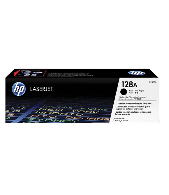 HP 128A Black Original LaserJet Toner Cartridge, CE320A