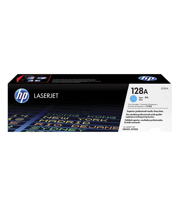 HP 128A Cyan Original LaserJet Toner Cartridge, CE321A