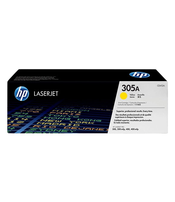 HP 305A Yellow Original LaserJet Toner Cartridge, CE412A