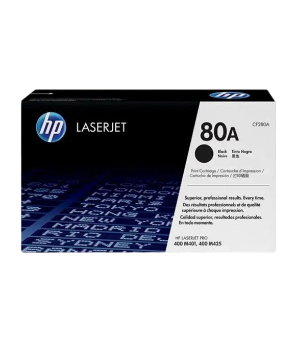 HP 80A Black Original LaserJet Toner Cartridge, CF280A