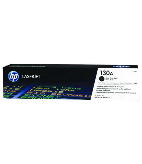 HP 130A Black Original LaserJet Toner Cartridge, CF350A