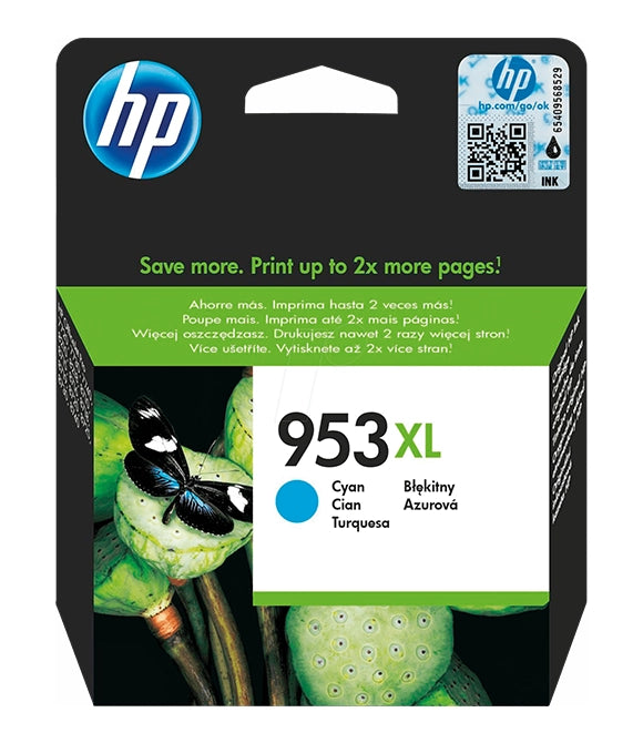 HP 953XL High Yield Cyan Original Ink Cartridge (F6U16AE)