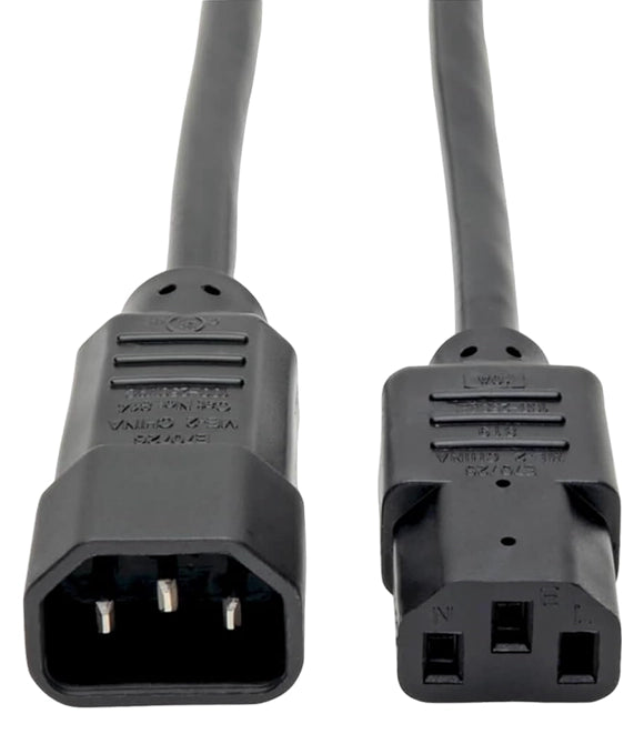 Tripp Lite 3ft Computer Power Cord Extension Cable C14 to C13 10A 18AWG 3' - power extension cable