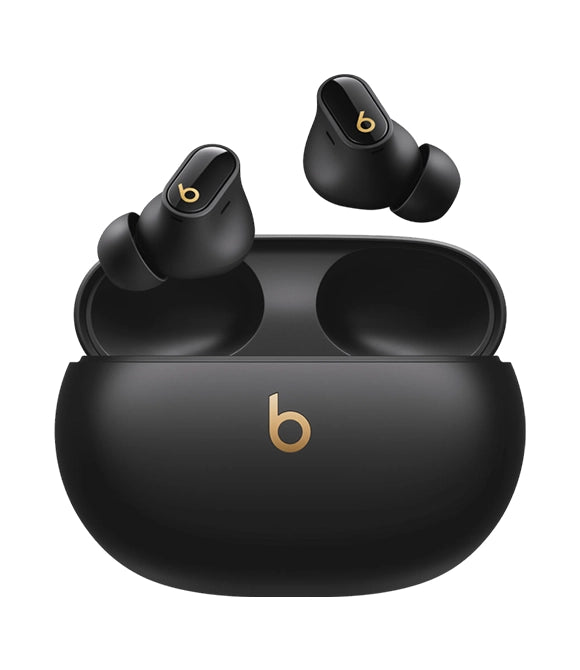 Beats Studio Buds + | True Wireless Noise Cancelling Earbuds, Enhanced Apple & Android Compatibility, Built-in Microphone, Sweat Resistant Bluetooth Headphones, Spatial Audio - Black/Gold