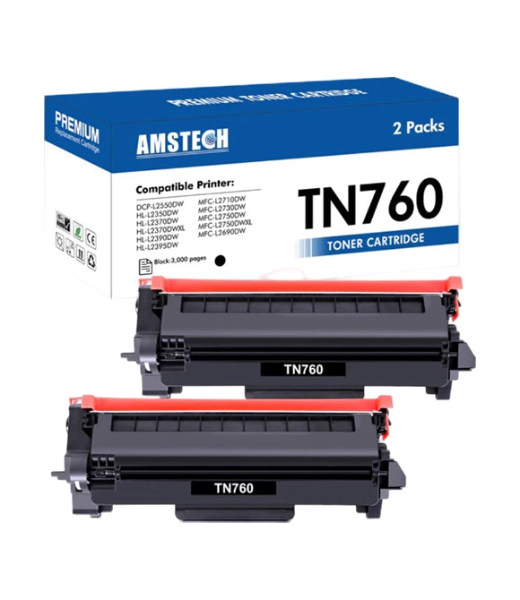 LEMERO UEXPECT TN760 Toner Compatible for Brother Printer Replacement for Brother TN760 TN-730/TN-760 TN730 High Yield for MFC-L2710DW MFC-L2717DW HL-L2350DW HL-L2395DW DCP-L2550DW Printer