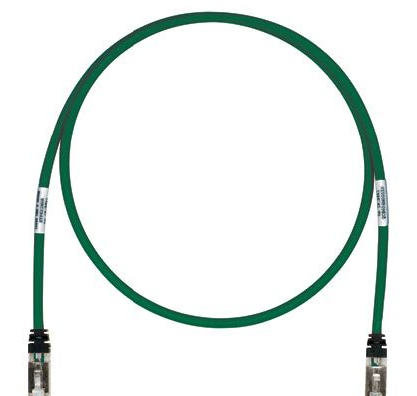 Copper Patch Cord, Cat 6A, Green S/FTP C